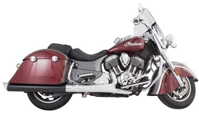 Indian Bagger Black Hard Bag B.A.M. 4.0 Inch Slip On Muffler Sticks Exhaust Pipes with Zombie Baffles (Loud) and Chrome Slash Cut Tips Tab Performance