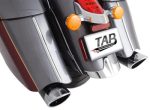Indian Bagger Black Hard Bag B.A.M. 4.0 Inch Slip On Muffler Sticks Exhaust Pipes with 2.50 Inch Louvered Core Baffles (Medium) and Chrome Straight Cut Tips Tab Performance