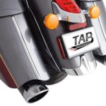Indian Bagger Black Hard Bag B.A.M. 4.0 Inch Slip On Muffler Sticks Exhaust Pipes with Zombie Baffles (Loud) and Chrome Straight Cut Tip Tab Performance
