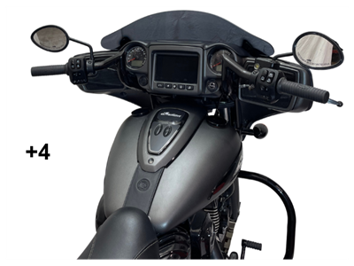 Folsom Prison Series Handlebars for Indian Touring Models Black Handle Bar Height Plus 4 Tab Performance