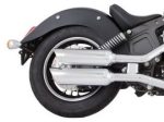 كاتم صوت انزلاقي معدني بتصميم أمامي قصير لطرازات Indian Scout، أنابيب عادم مطلية بالكروم، مع كاتم صوت داخلي مجوف بفتحات قياس 2.25 بوصة (متوسط)، وذروة مستقيمة مطلية بالكروم قياس 4 بوصة، من Tab Performance