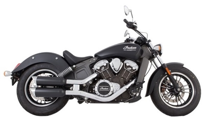 2015-Up Indian Scout 2016-Up Scout Sixty 4 Inch Short Black Tip Slip On Muffler Compatible Exhaust Pipes 2.25 Inch Louvered Core Baffles (Medium) 4 Inch Chrome Straight Cut Tip Tab Performance