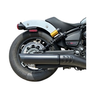 2025-Up Indian Scout 2-1 Slip-On Muffler 4 Inch Chrome Straight Cut Tip Zombie Baffles (Loud) Tab Performance
