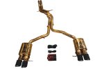 2010-2016 Audi B8, B8.5 S4, S5 3.0, 4.2L Catback T304 Stainless Steel Finished in Anodized Gold, Carbon Fiber 3.5 Inch Outlet Tips Valvetronic Designs