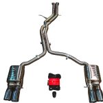 2010-2016 Audi B8, B8.5 S4, S5 3.0, 4.2L Catback T304 Stainless Steel Black 3.5 Inch Outlet Tips Valvetronic Designs