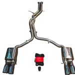 2010-2016 Audi B8, B8.5 S4, S5 3.0, 4.2L Catback T304 Stainless Steel Carbon Fiber 3.5 Inch Outlet Tips Valvetronic Designs
