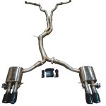 2018-2025 Audi B9 S4,S5 3.0L Catback T304 Stainless Steel Brushed 3.5 Inch Outlet Tips Valvetronic Designs