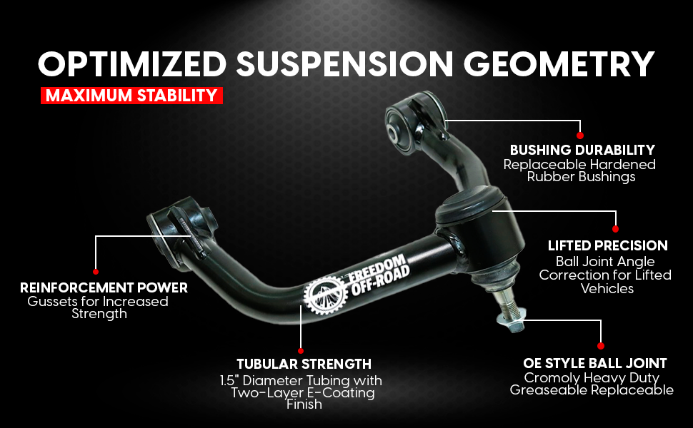 FO-F708FU_0-GHNX Front Upper Control Arms for 2-4 Inch Lift 21-24 F-15021-24 F-150 Raptor R and Tremor Freedom Off-Road - الصورة 1
