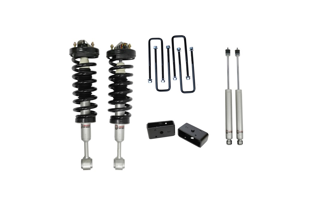 FO-F804-KIT-GHNX 3 Inch Front Lift Strut 2 Inch Rear Blocks w/U-Bolts and Shocks 04-08 F-150 06-08 Mark LT Freedom Off-Road - Image 1