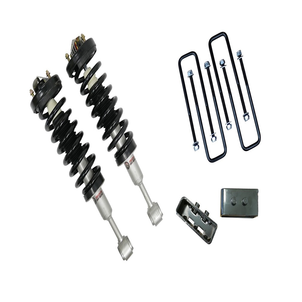 FO-F804F30FO-F404FO-F30120-GHNX Front 3 Inch Lift Struts 2 Inch Rear Blocks w/U Bolts 04-08 F-150 06-08 Mark LT No Heritage Freedom Off-Road - الصورة 1