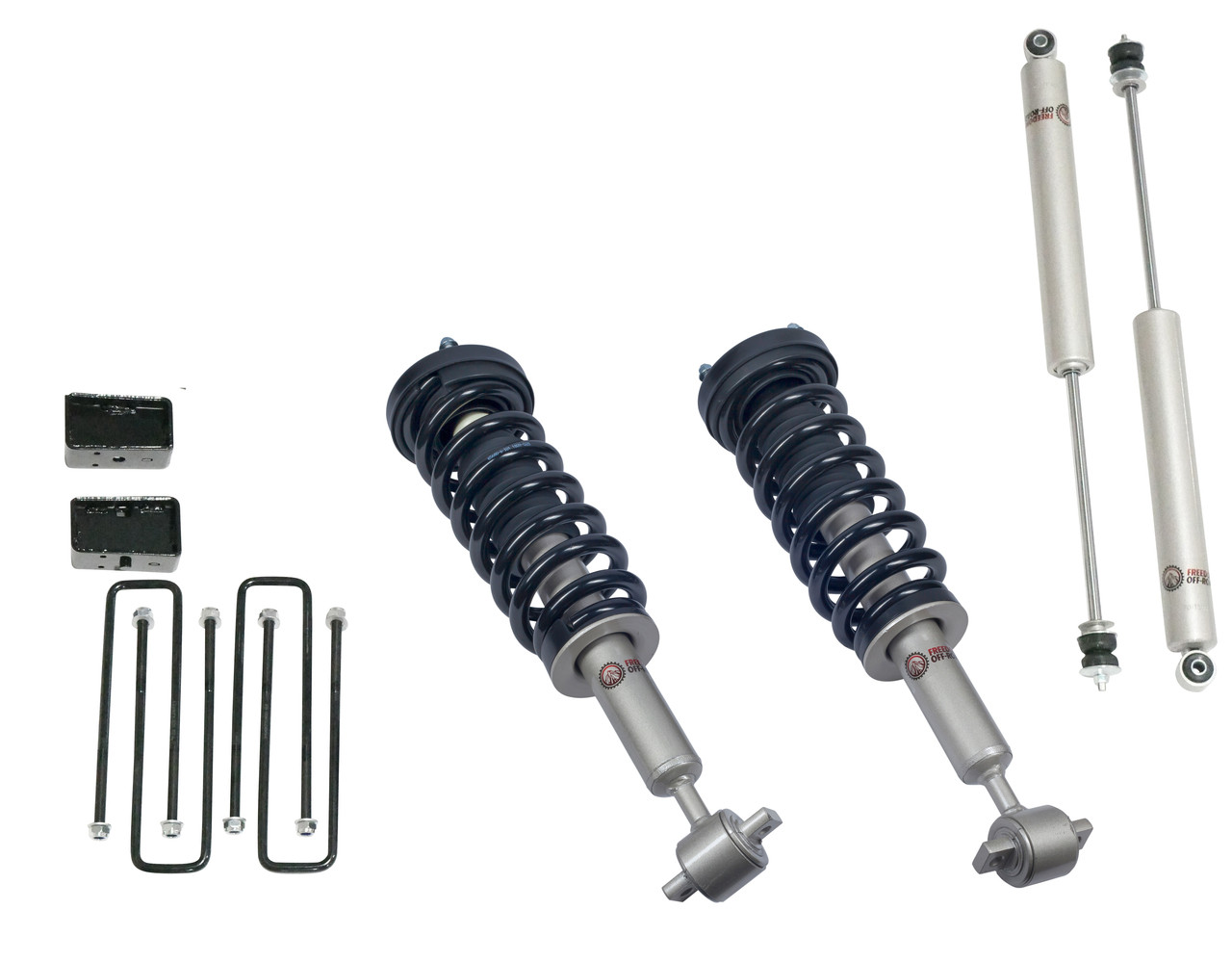 FO-F805-1-2-KIT-GHNX 2 Inch Lift Kit Front Struts w/ Rear Blocks and Shocks 14-24 Ford F-150 Freedom Off-Road - الصورة 1