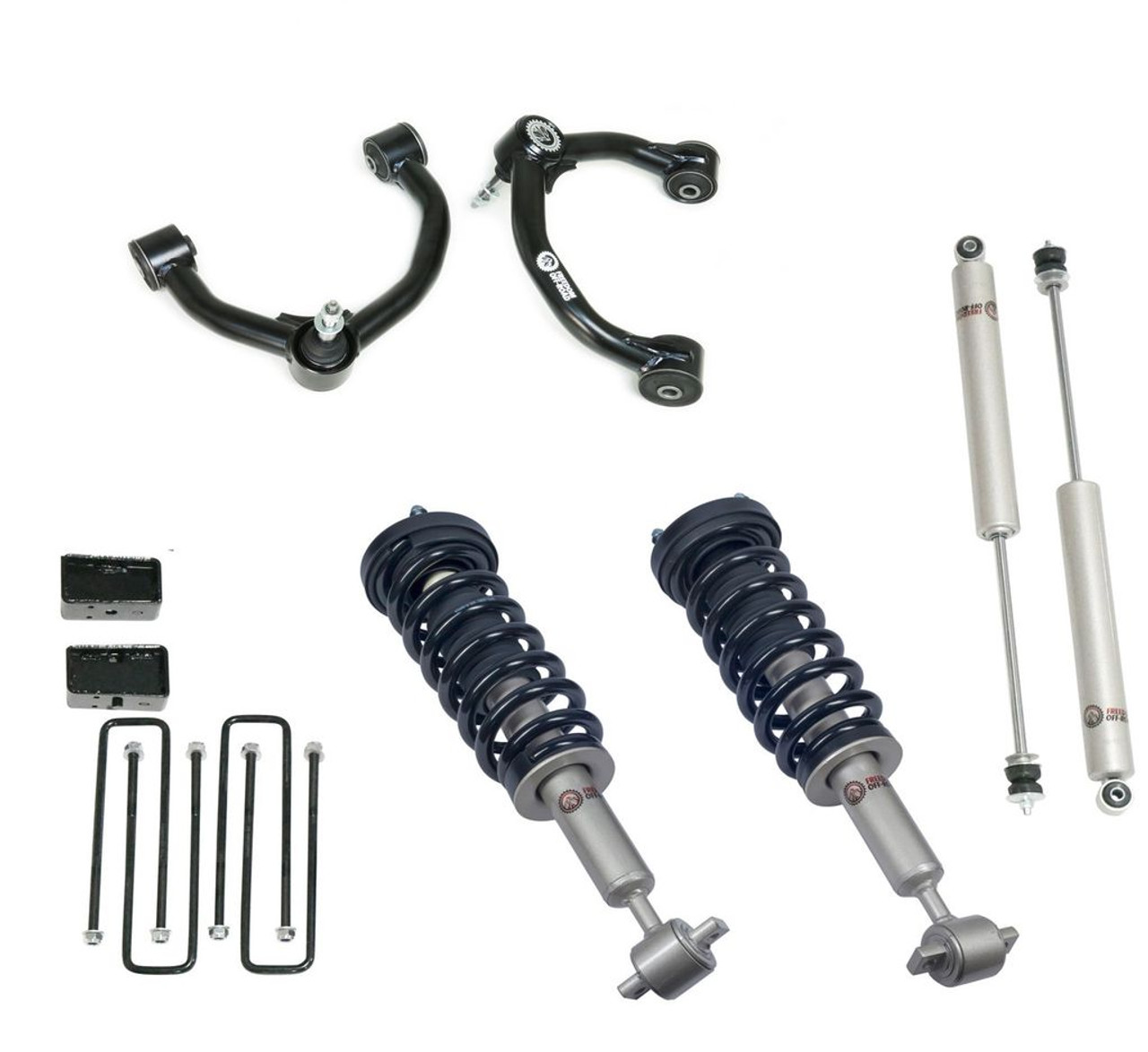 FO-F805-1-2-KITFO-F708FU-GHNX 2 Inch Lift Kit Front Struts w/ Rear Blocks, Shocks, and Control Arms Freedom Off-Road - Image 1