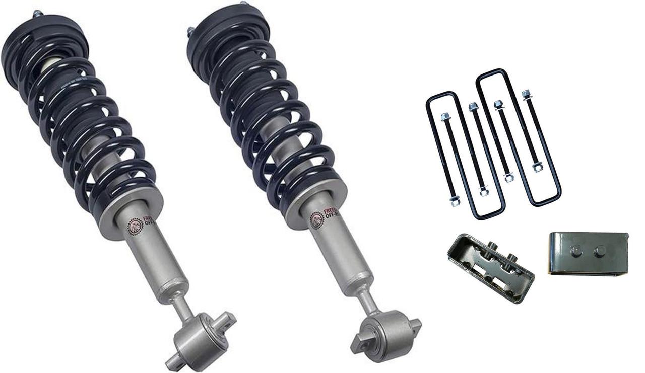 FO-F805-1F30-RWDFO-30120FO-F404-GHNX Front 3 Inch Lift Struts w/ Rear 2 Inch Blocks (RWD Only) 2014-2020 Ford F-150 Freedom Off-Road - الصورة 1