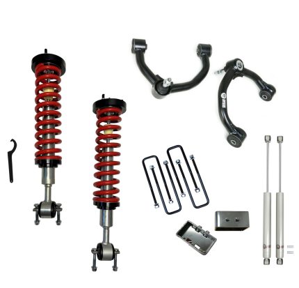 1-4 Inch Adjustable Coilovers/3 Inch Rear Blocks w/ U Bolts/Shocks and Front Upper Control Arms Freedom Off-Road