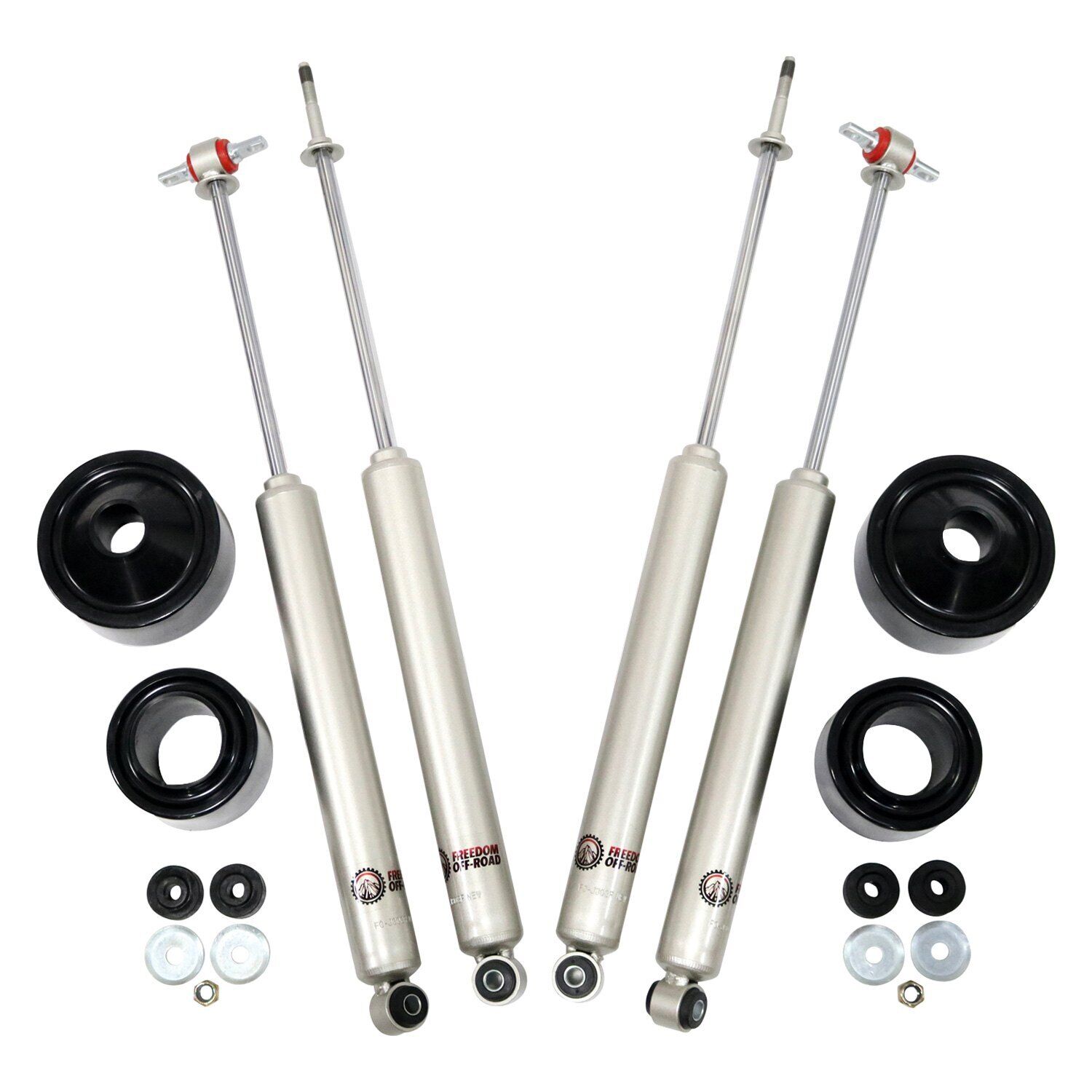 FO-J303FO-J303F25FO-J303R25_0-GHNX 2.5 Inch Front / 2.5 Inch Rear Lift Spacers w/ Shocks 07-18 Wrangler JK Freedom Off-Road - الصورة 1