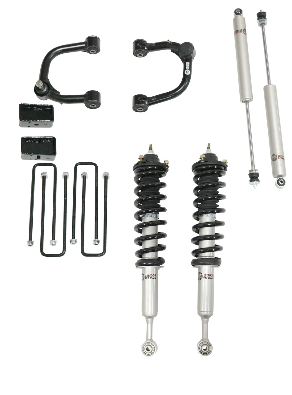 FO-T803-3-KITFO-T703FU-GHNX 3 Inch Lift Kit Front Struts w/ Rear Blocks, Shocks, and Control Arms for 07-21 Tundra Freedom Off-Road - Image 1