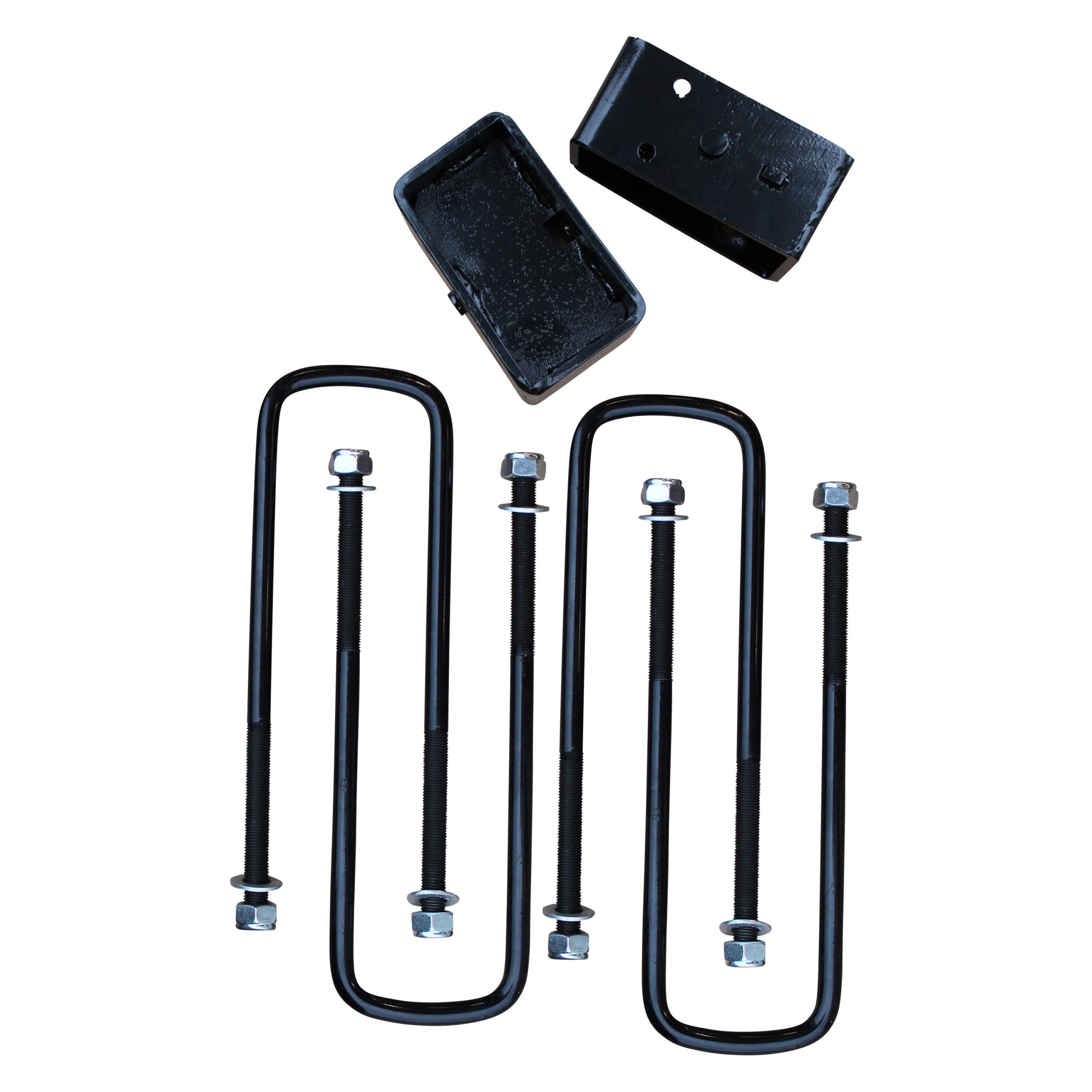 FO-U30130FO-G401-GHNX 3 Inch Steel Rear Lift Blocks w/ Extended U-Bolts 88-99 chevrolet C1500/K1500, 99-19 Silverado/Sierra 1500/01-06 Silverado/Sierra 1500 HD/ 01-20 Siverado 2500 HD/99-95 Tahoe, 94-10 Ram 1500 Freedom Off-Road - الصورة 1