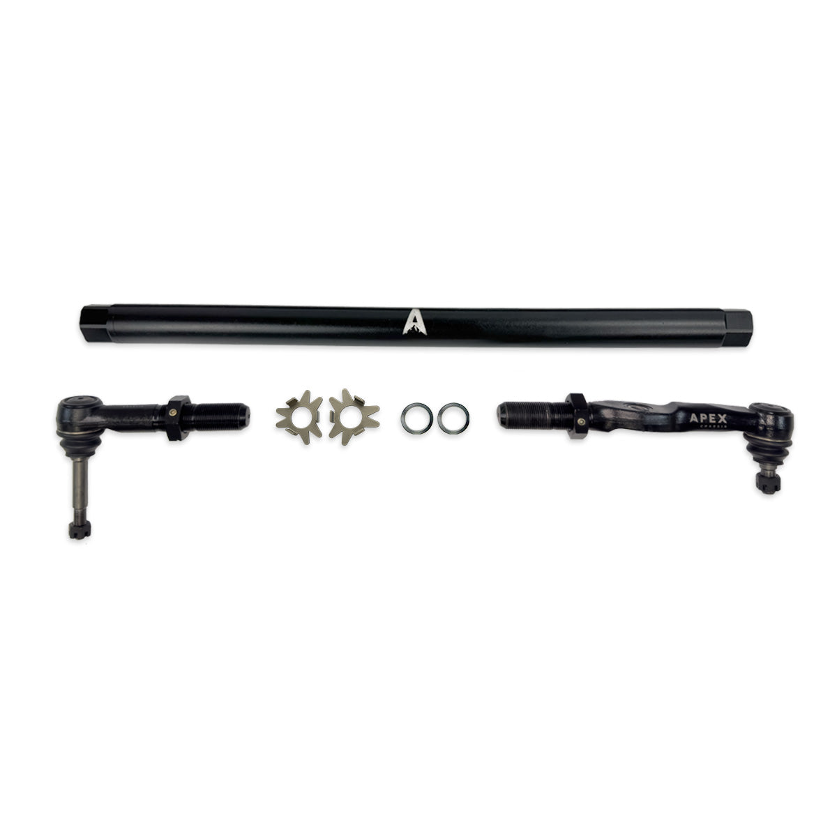 KIT371-BLK-JJSP Heavy Duty Black Aluminum Drag Link Assembly Fits: 05-16 F250/F350 Super Duty Apex Chassis - Image 1