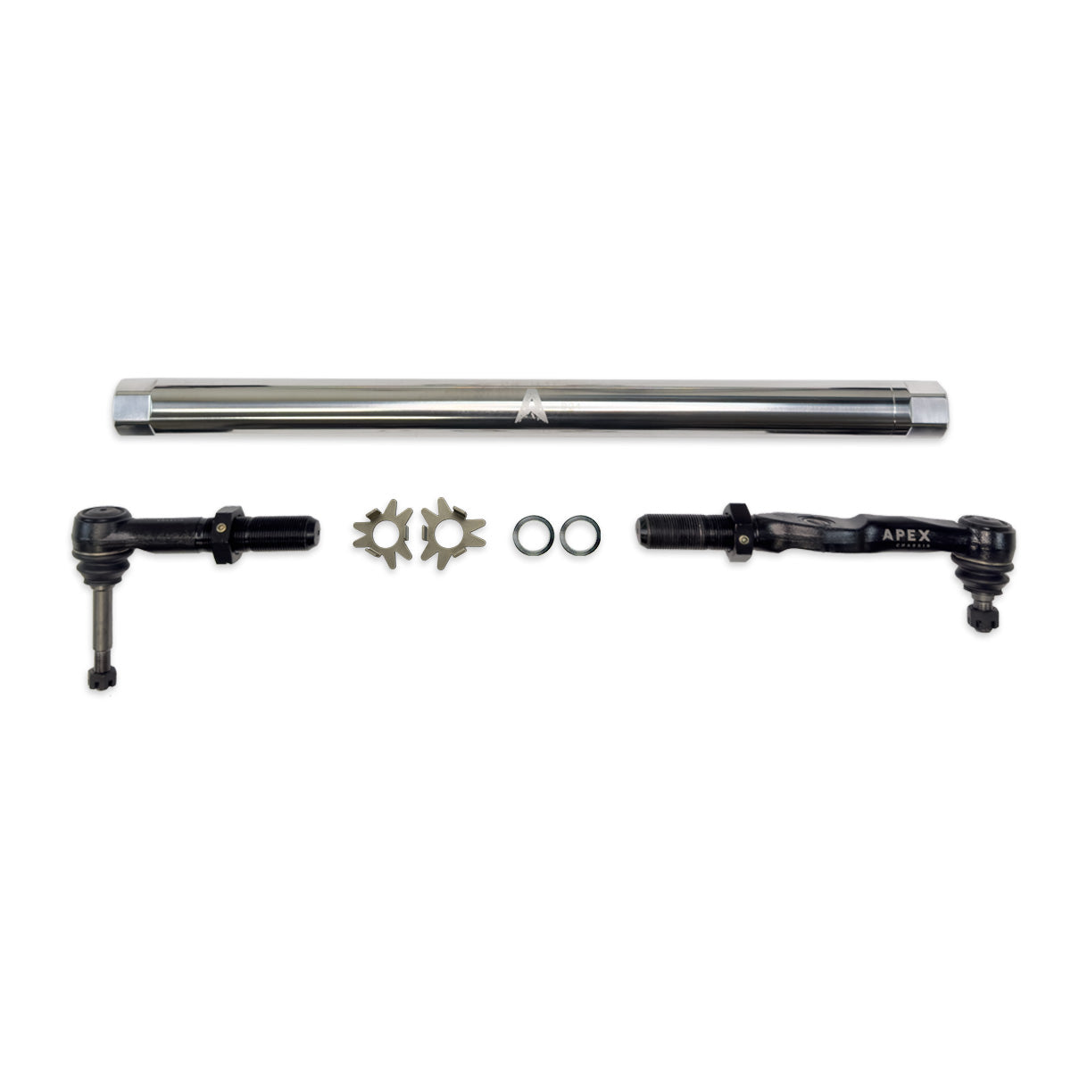 KIT371-POL-JJSP Heavy Duty Polished Aluminum Drag Link Assembly Fits: 05-16 F250/F350 Super Duty Apex Chassis - Image 1