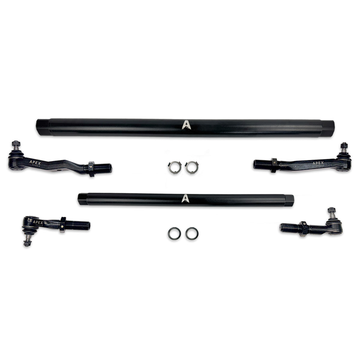 KIT380-BLK-JJSP Heavy Duty ProLock Black Aluminum Tie Rod and Drag Link Assembly Fits: 03-13 RAM 2500/3500 Apex Chassis - Image 1