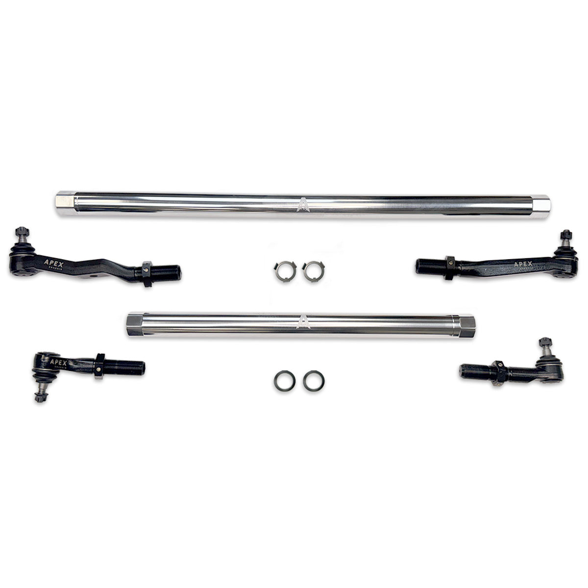 KIT380-POL-JJSP Heavy Duty ProLock Polished Aluminum Tie Rod and Drag Link Assembly Fits: 03-13 RAM 2500/3500 Apex Chassis - الصورة 1
