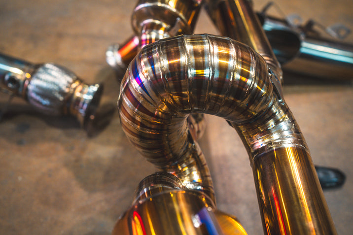 LAM.HUR.VSES.TI_4-JZYF 2015-2020 Lamborghini LP-580, LP-610 Huracan 5.2L Valved Catback Exhaust System , Grade 5 Titanium Reuses OEM Tips Valvetronic Designs - Image 1