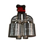 Off Road Universal Muffler Kit Single Inlet Single Outlet 89MM 3.5 Inch 2 Mufflers Valvetronic Designs