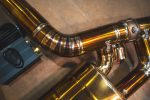 2020-2025 Toyota A90 Supra 3.0L, Catback T304 Stainless Steel Finished in Anodized Gold, Gold 5.0 Inch Outlet Tips Valvetronic Designs - Image 4