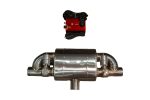 T Style Universal Muffler Kit Single Inlet Dual Outlet 63MM 2.5 Inch Valvetronic Designs