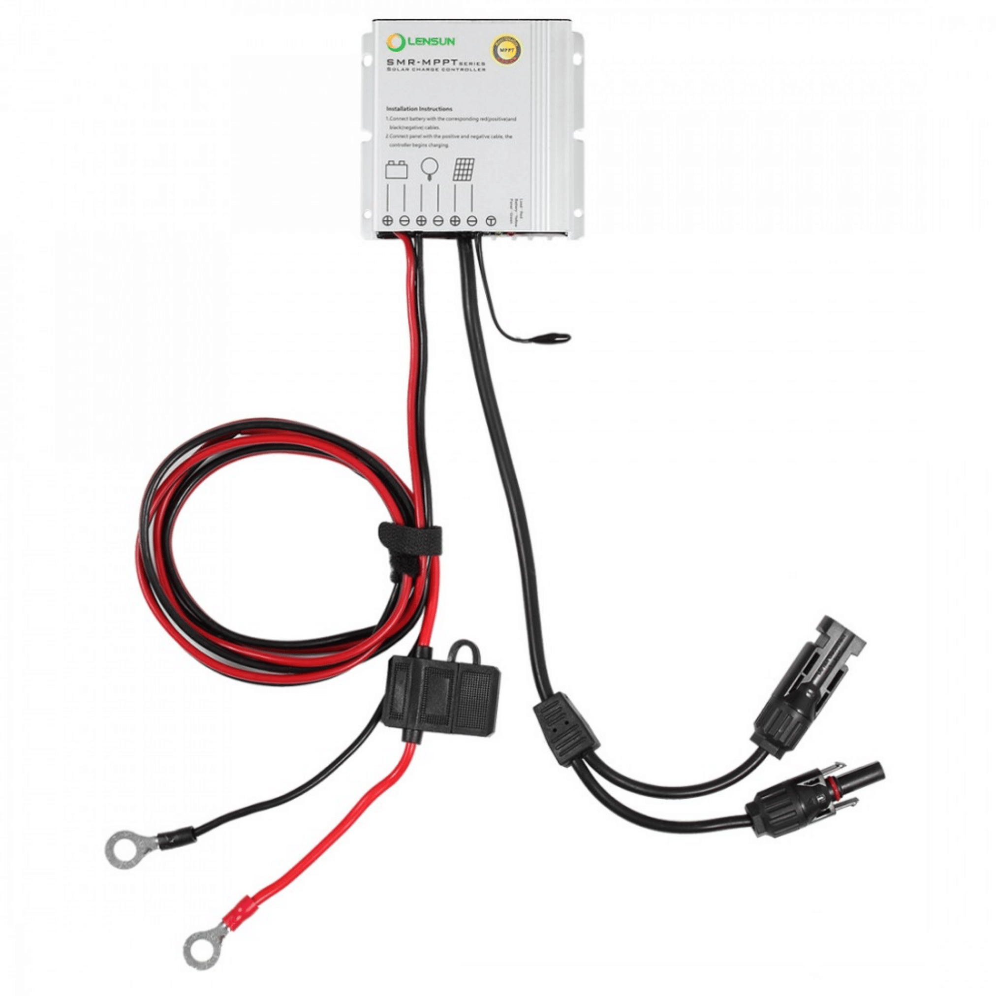 029e4008-73a1-41b9-a07e-d0e85af98933.png Lensun 10A Waterproof MPPT Solar Regulator Controller with Battery Clips & Solar Connectors - الصورة 1
