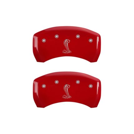 Rear Set 2 Caliper Covers Engraved Rear Snake 2005-2014 Ford Mustang MGP Caliper Covers
