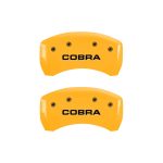 ⁦Rear Set 2 Caliper Covers Engraved Rear Cobra 2005-2014 Ford Mustang MGP Caliper Covers⁩ - الصورة ⁦3⁩