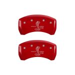 ⁦Rear Set 2 Caliper Covers Engraved Rear Gt500 Shelby & Cobra 2005-2014 Ford Mustang MGP Caliper Covers⁩ - الصورة ⁦2⁩