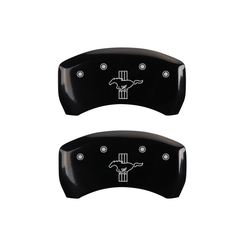 10010RMB1BK-FDLQ Rear Set 2 Caliper Covers Engraved Rear S197 Bar & Pony 2005-2014 Ford Mustang MGP Caliper Covers - الصورة 1