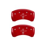 ⁦Rear Set 2 Caliper Covers Engraved Rear S197 Bar & Pony 2005-2014 Ford Mustang MGP Caliper Covers⁩ - الصورة ⁦2⁩