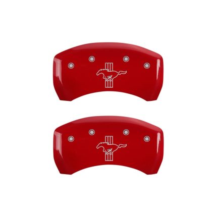Rear Set 2 Caliper Covers Engraved Rear S197 Bar & Pony 2005-2014 Ford Mustang MGP Caliper Covers