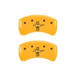⁦Rear Set 2 Caliper Covers Engraved Rear S197 Bar & Pony 2005-2014 Ford Mustang MGP Caliper Covers⁩ - الصورة ⁦3⁩