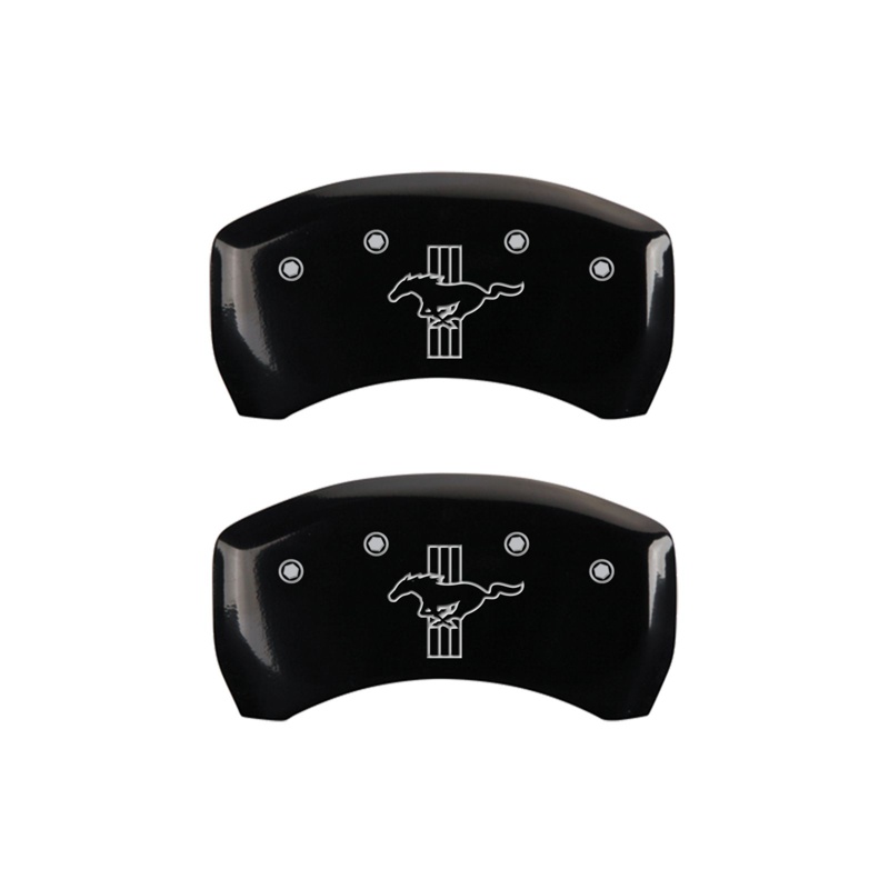 10010RMB2BK-FDLQ Rear Set 2 Caliper Covers Engraved Rear 2015 Bar & Pony 2005-2014 Ford Mustang MGP Caliper Covers - Image 1