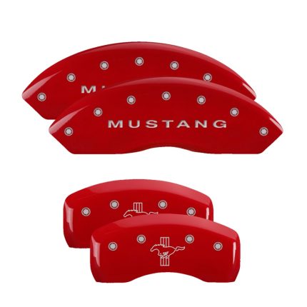 Set Of 4 Caliper Covers Engraved Front Mustang Engraved Rear Bar & Pony 1997-2004 Ford Mustang MGP Caliper Covers