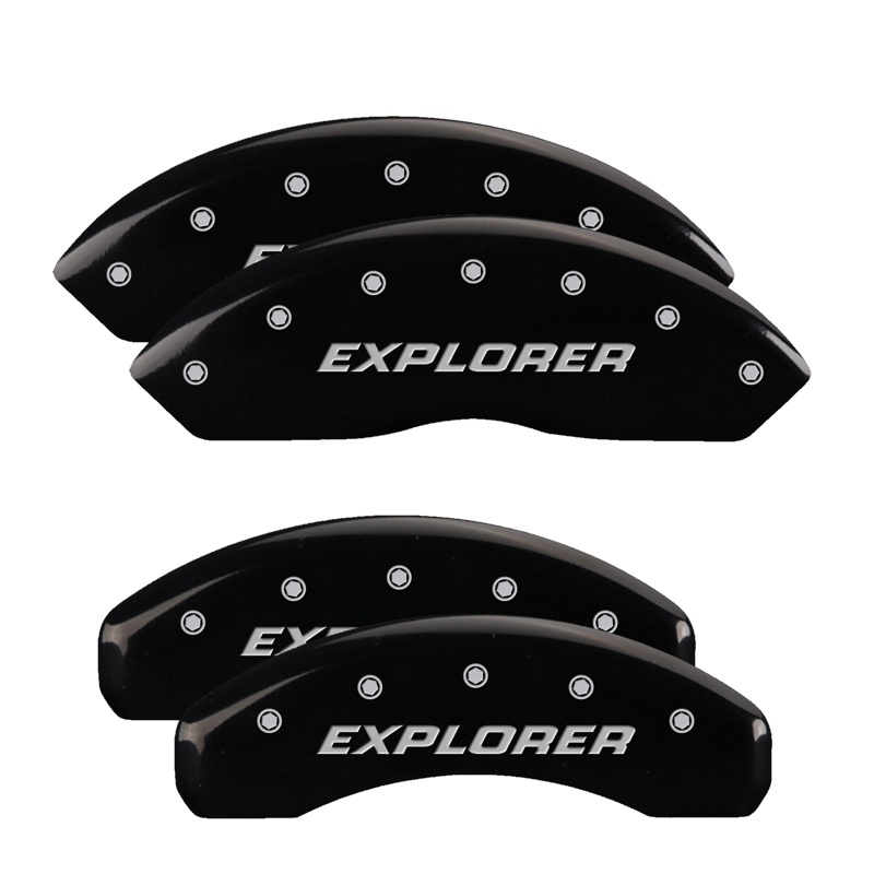 10041SEXPBK-FDLQ Set Of 4 Caliper Covers Engraved Front And Rear Explorer 2006-2010 Ford Explorer 16 Inch Wheel MGP Caliper Covers - Image 1