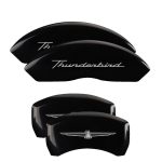 Set Of 4 Caliper Covers Engraved Front No Bolts Thunderbird Engraved Rear No Bolts Thunderbird Emblem 2002-2005 Ford Thunderbird MGP Caliper Covers