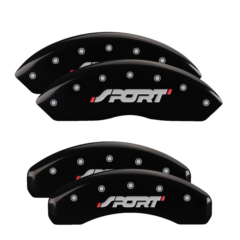 10119SSPOBK-FDLQ Set Of 4 Caliper Covers Engraved Front And Rear Sport 2011-2014 Ford Edge MGP Caliper Covers - الصورة 1