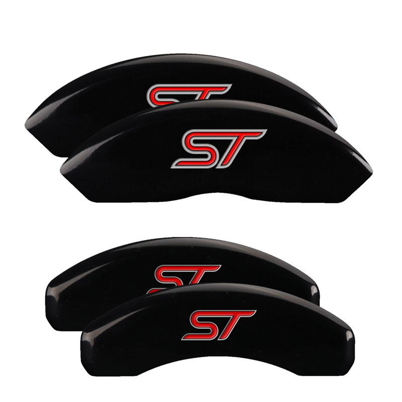 10119SST1BK-FDLQ Set Of 4 Caliper Covers Engraved Front And Rear No Bolts St 2011-2014 Ford Edge MGP Caliper Covers - Image 1