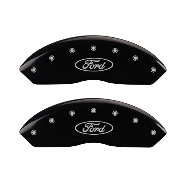 10155FFRDBK-FDLQ Front Set 2 Caliper Covers Engraved Front Oval Logo Ford 2011-2011 Ford Focus MGP Caliper Covers - Image 1