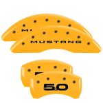 Set Of 4 Caliper Covers Engraved Front 2015 Mustang Engraved Rear 2015 5.0 2015-2023 Ford Mustang 19 Inch Wheel MGP Caliper Covers - Image 3