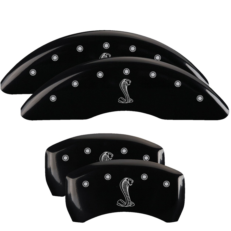 10200SSNKBK-FDLQ Set Of 4 Caliper Covers Engraved Front And Rear Tiffany Snake 2015-2023 Ford Mustang 19 inches - Image 1