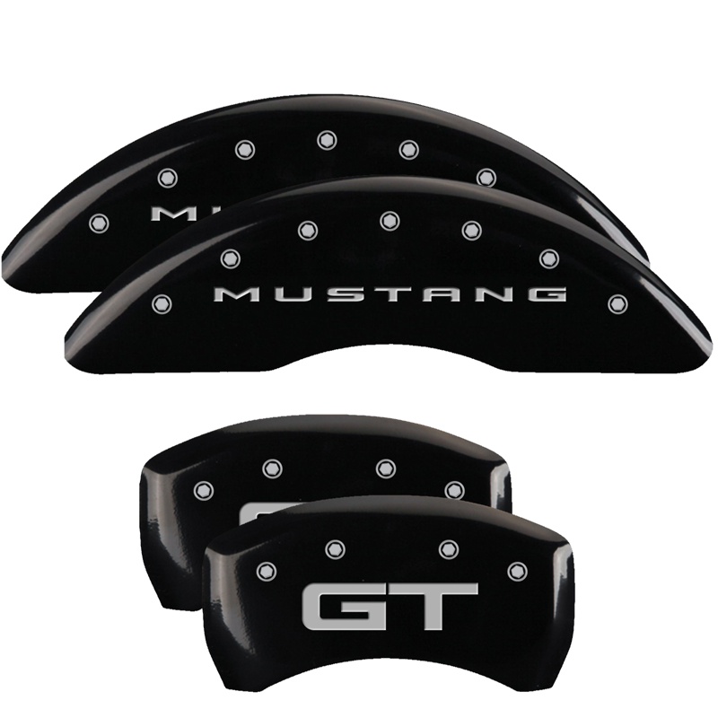 10201S2MGBK-FDLQ Set Of 4 Caliper Covers Engraved Front 2015 Mustang Engraved Rear 2015 Gt 2015-2023 Ford Mustang 19 inches - الصورة 1