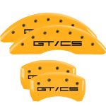 ⁦Set Of 4 Caliper Covers Engraved Front Gt Cs Engraved Rear Gt Cs 2015-2023 Ford Mustang 19 Inch Wheel MGP Caliper Covers⁩ - الصورة ⁦3⁩
