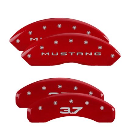Set Of 4 Caliper Covers Engraved Front 2015 Mustang Engraved Rear 2015 3.7 2021-2023 Ford Mustang 18 Inch Wheel MGP Caliper Covers