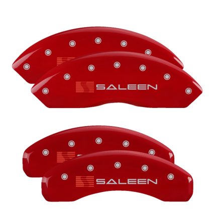 Set Of 4 Caliper Covers Engraved Front Saleen Engraved Rear Saleen 2021-2023 Ford Mustang 18 Inch Wheel MGP Caliper Covers
